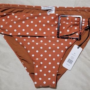 NWT We Wore What Annie Orange Polka Dot Bikini Bottoms